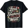 The Lord Is My Shepherd Psalm 23 Floral Faith Scripture T-Shirt