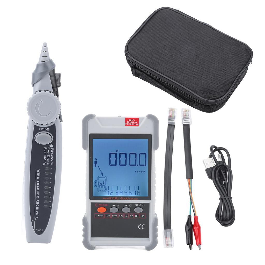 LCD Network Tester Multifunctional ABS Housing Line Finder with Multimeter for Maintenance 400m