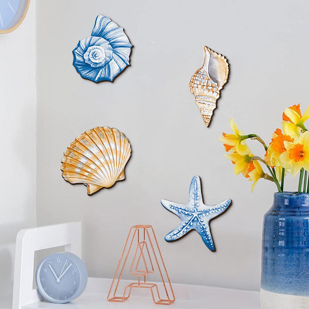 Wanddekoration Holzbrett Hängend Küsten-Muschelschale Einzigartige Mediterrane Wandkunst Nautisch Strand-Thema Dekor