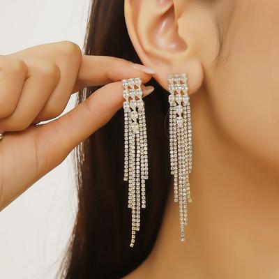 Exquisite Zirkon Quaste Ohrringe: Luxuriöses, einzigartiges Design für Frauen