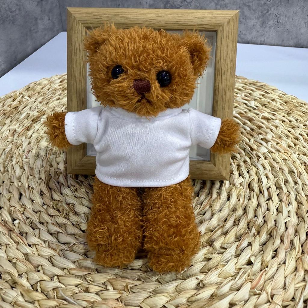 Clothes Teddy Bear Doll Pendant Keychain Plush Toy Pendant Gift Printed Bear Doll