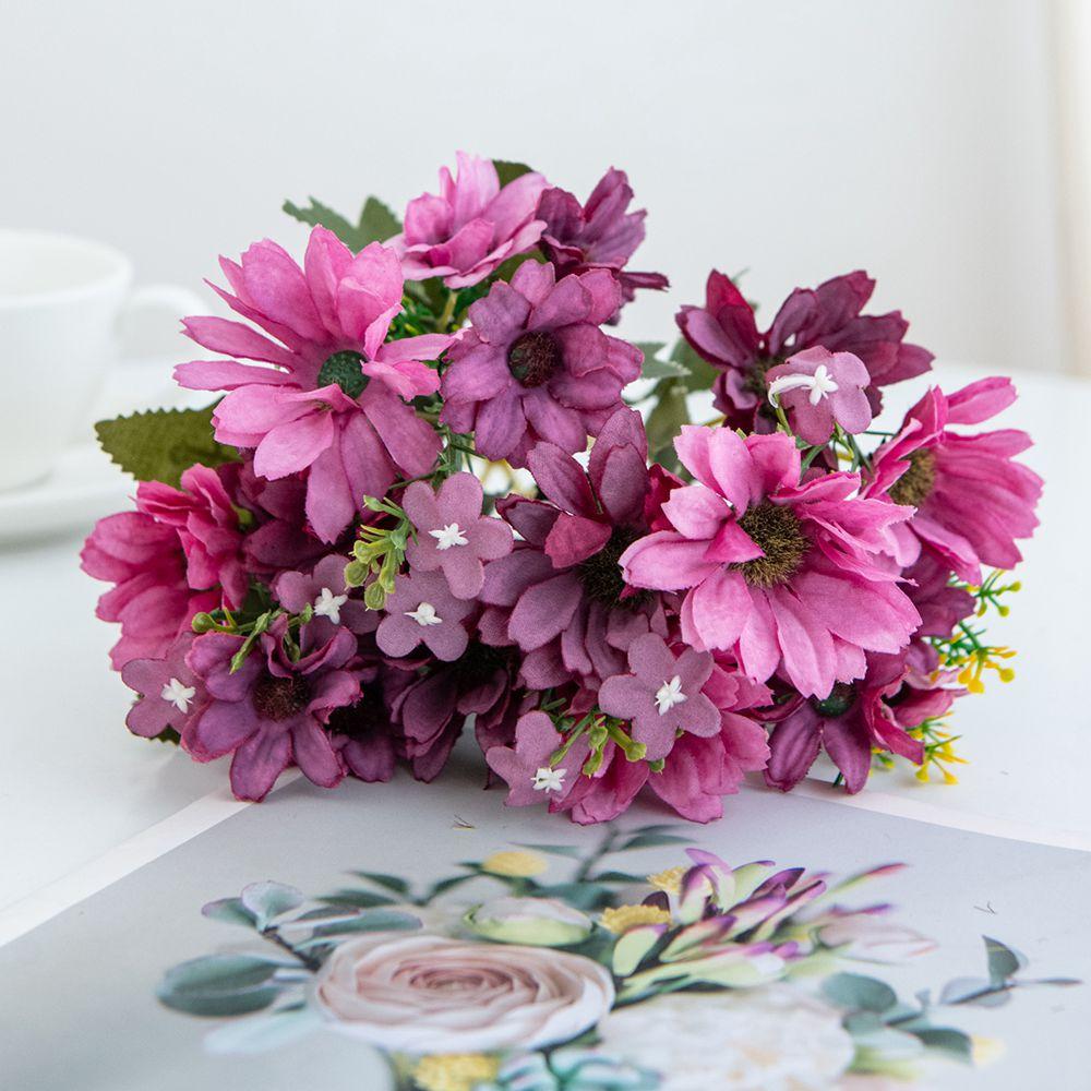 1/3pcs Silk Artificial Flower Daisy Christmas Wedding Bridalbouquet Home Vase Outdoor Garden Bonsai Festival DIY Gift Decoration