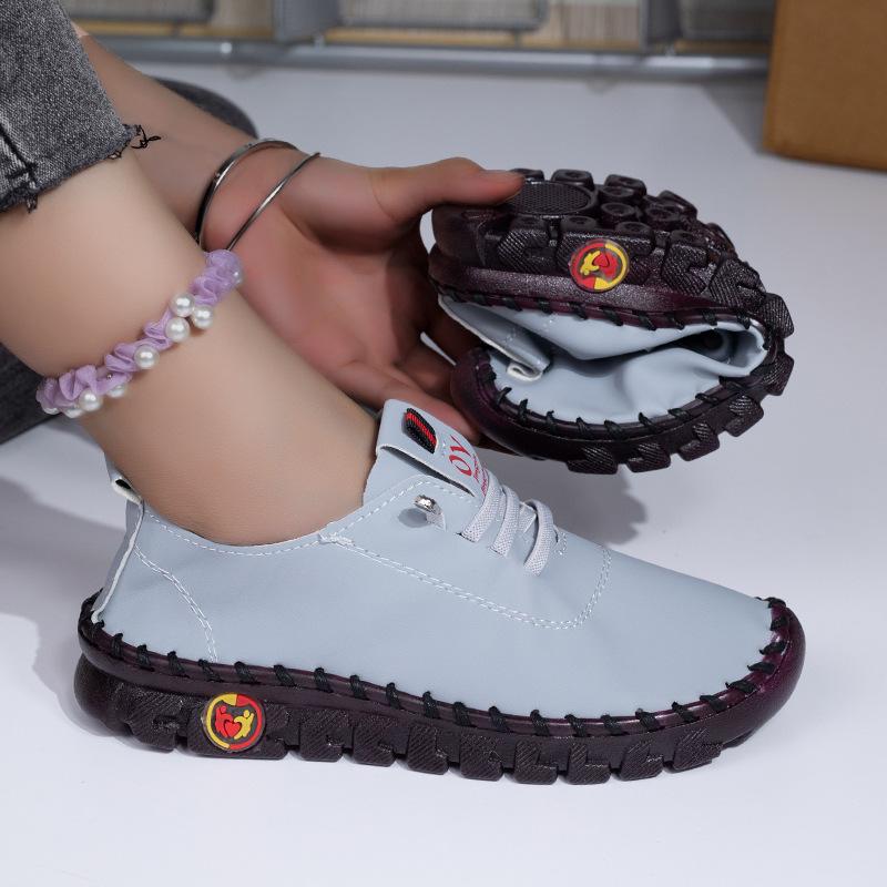 Sneaker für Damen Weicher Komfort Flache Loafer Schuhe Slipper Neue Mode Outdoor Rutschfest Lässige Lederschuhe Zapatillas Mujer