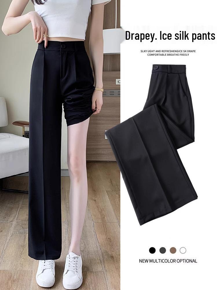 

Маленькие брюки с высокой посадкой и широкими штанинами, весенний стиль с драпировкой для фигур типа «груша», повседневный костюмный дизайн XS