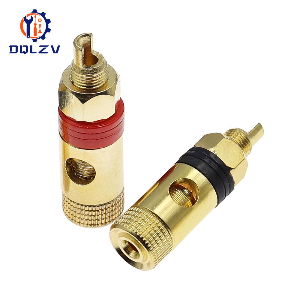 Gold Plated Amplifier Speaker Terminal Binding Post Banana Plug Socket Connector Suitable for 4mm Banana Plugs Connector