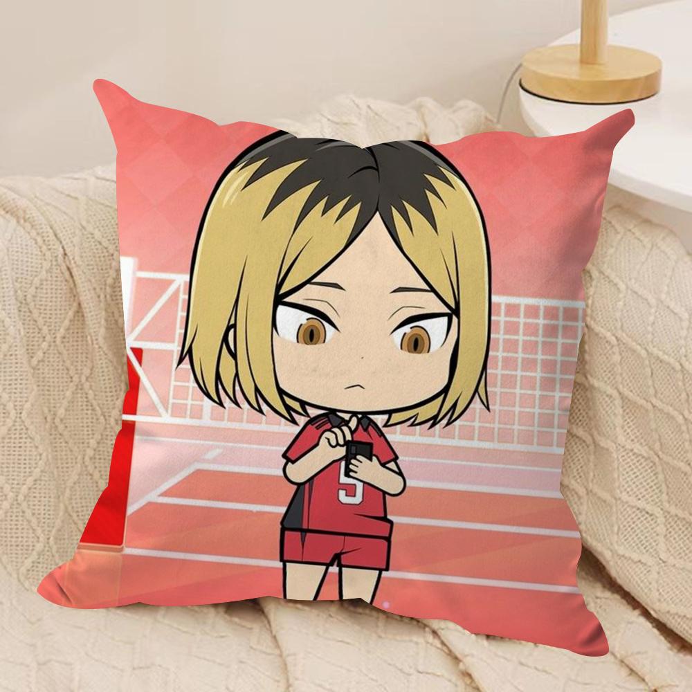 Anime HHaikyuu Cushion Cover Soft Plush Fabric DoubleSided Printed Sofa Cushion Cover for All Seasons Home Decor Gift