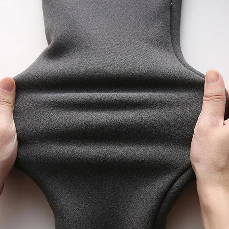 Thickened Fleece-lined Solid Color Lamb Wool Leggings for Women, High Waist, Tight-fitting, Warm Pants, Yoga Pants for Autumn and Winter.