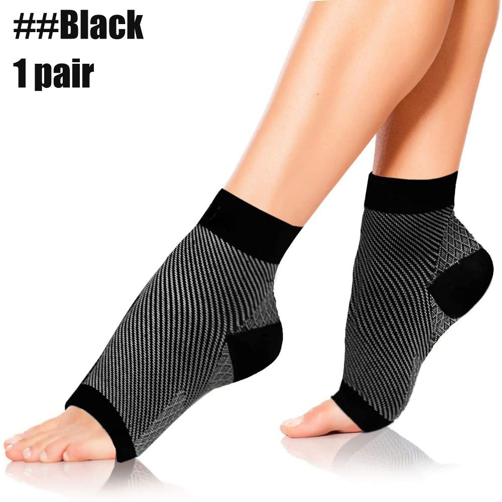1Pair Open Toe Ankle Compression Sleeve Socks For Plantar Fasciitis Neuro Joint Pain Relief Men Women