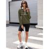 Fashionable Women's Hooded Sweatshirt Casual Pocket Top Loose Pullover
