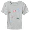 Sancai 2026 Summer Bow Print Slim Fit Crop T-Shirt