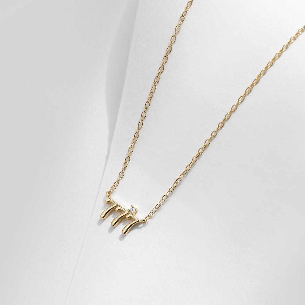 MODIAN 925 Sterling Silber Glückszahl 777 Anhänger Halskette Gold Farbe Halskette Für Frauen Edlen Schmuck Jahrestag Geschenk