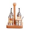 Yingbai Modern 5-Piece Seasoning Jar Set with Square Wooden Base