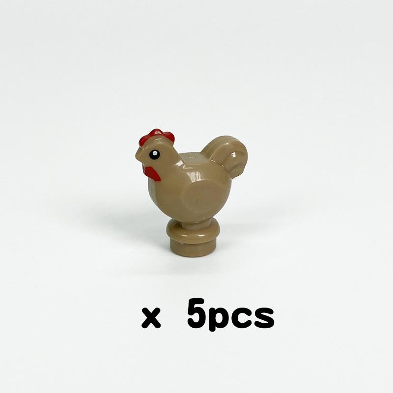 MOC Bauernhoftiere Bausteine Süße Haustiere Schweine Huhn Tiger Panda Hai Stadt Zubehör DIY Teile Steine Spielzeug Lernbausteine