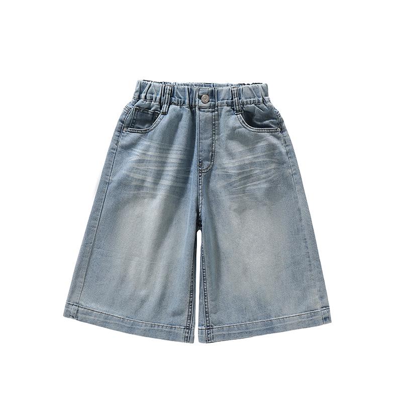 2026 New Style Girls' Summer Wide-Leg Denim Pants - Stylish, Loose, and Lightweight for Kids