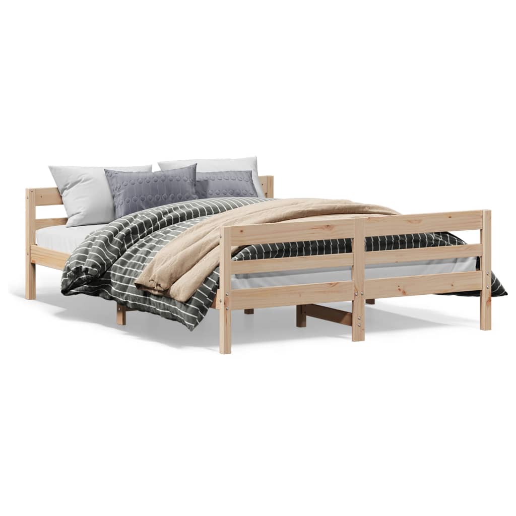 Vidaxl Bed Frame Without Mattress, 120X200 Cm, Solid Pine Wood