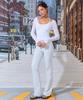 Lojanneu Breeze Sheer Long Sleeve Top (White)