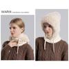 Solid Color Scarf All-In-One Hat Plush Balaclavas Hat Simple Winter Fur Cap Mask Set  Riding