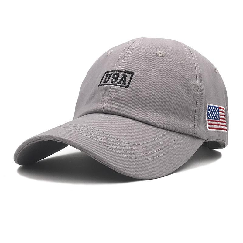 Popular USA Classic Black and White Curved Brim Male and Female Couples Cap Baseball Cap American Flag