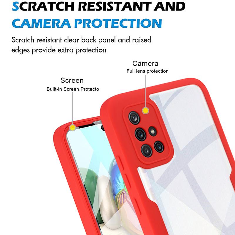 360° Full Body Cover Phone Case For Samsung Galaxy M02 M06 M12 M32 M33 M52 M53 F06 Clear Hybrid Hard Cover Silicone Soft Shell