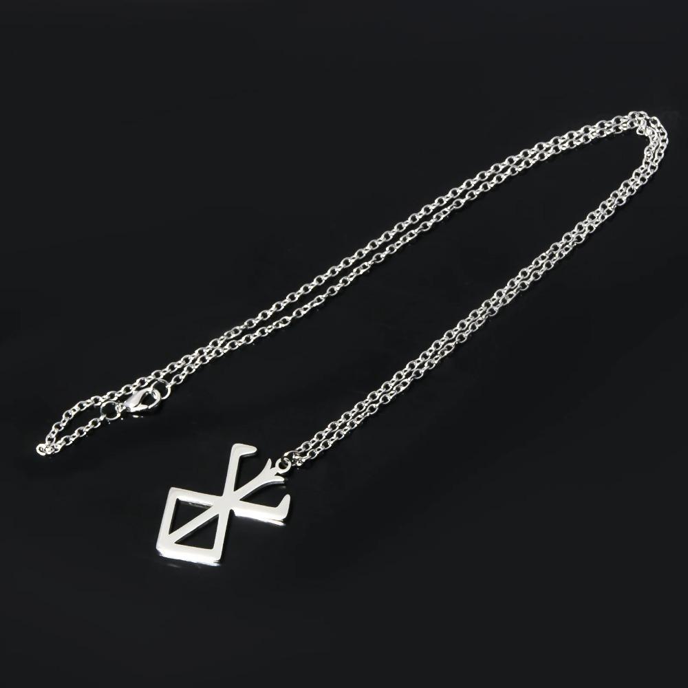 Anime Berserk Stainless steel Logo Necklace Guts Sword Logo Pendants Unisex Costume Jewelry Decoration Necklace Halloween Gift