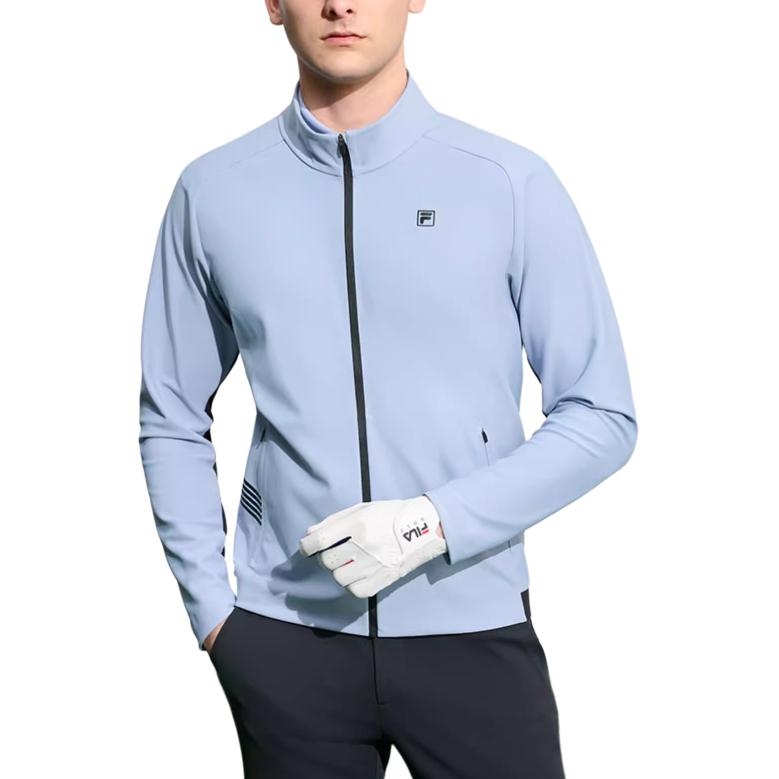 FILA Golf Series Fashion Stand Collar Soft Jacket Men Jackets Two-Meetings-Blue A11M315514F