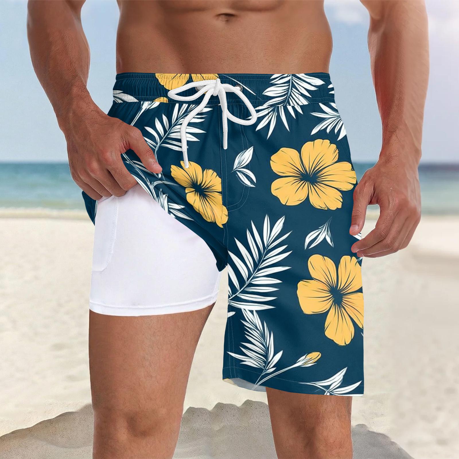 Men s Swim Quick-dry Beach Casual Swimming Trunks (With Pockets) S