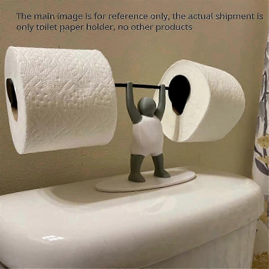 Fitness Weightlifting Man Toilet Paper Holder Interesting Bathroom Decoration 3d Printed Paper Holder less