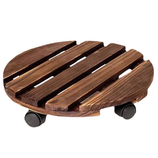 

Деревянная подставка для растений на колесах с грузоподъемностью 40 кг, многофункциональная подставка для цветочных горшков с фиксируемыми на 360° роликами L