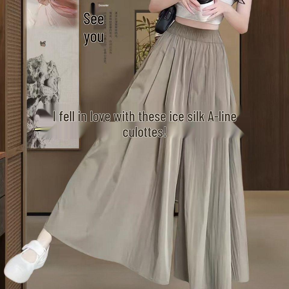 Summer Women's Plus Size Breathable A-Line Wide-Leg Culottes