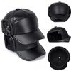 New Fashion Men Leather Hat Baseball Cap Outdoors Hunting Ear Flap Winter Men Women Caps Casual Adjustable