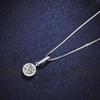 Popular French celebrity, circle necklace, high-end retro, simple women's pendant with full diamonds, collarbone chain.