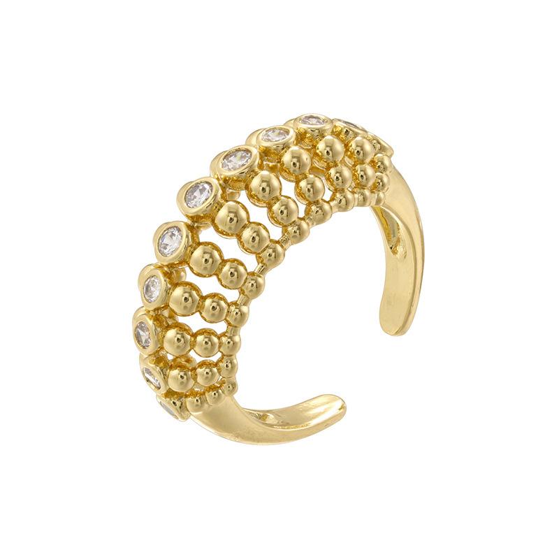 New Hollow Spherical Bracelet with Niche Design, High-end Feel, Light Luxury, Versatile and Open Mouth Jewelry Set