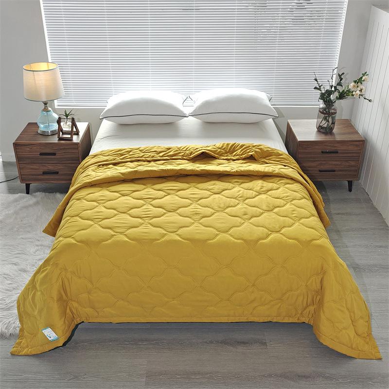 INS Skin-Friendly Washable Cotton Summer Quilt - Brushed Flannel Cooling Blanket for Dorms