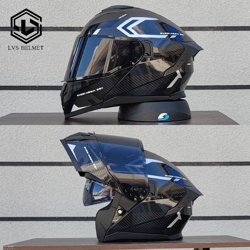 Новый модульный мотошлем-флип LVS с двойным стеклом, полнолицевой шлем Casco para Motos, высококачественный шлем capacete, одобренный DOT S