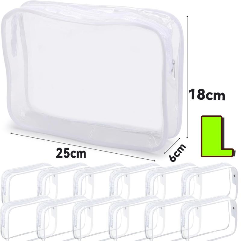 1/24PCS Transparent PVC Storage Travel Organizer Clear Makeup Bag Beautician Cosmetic Bag Beauty Case Toiletry Bag Wash Bags