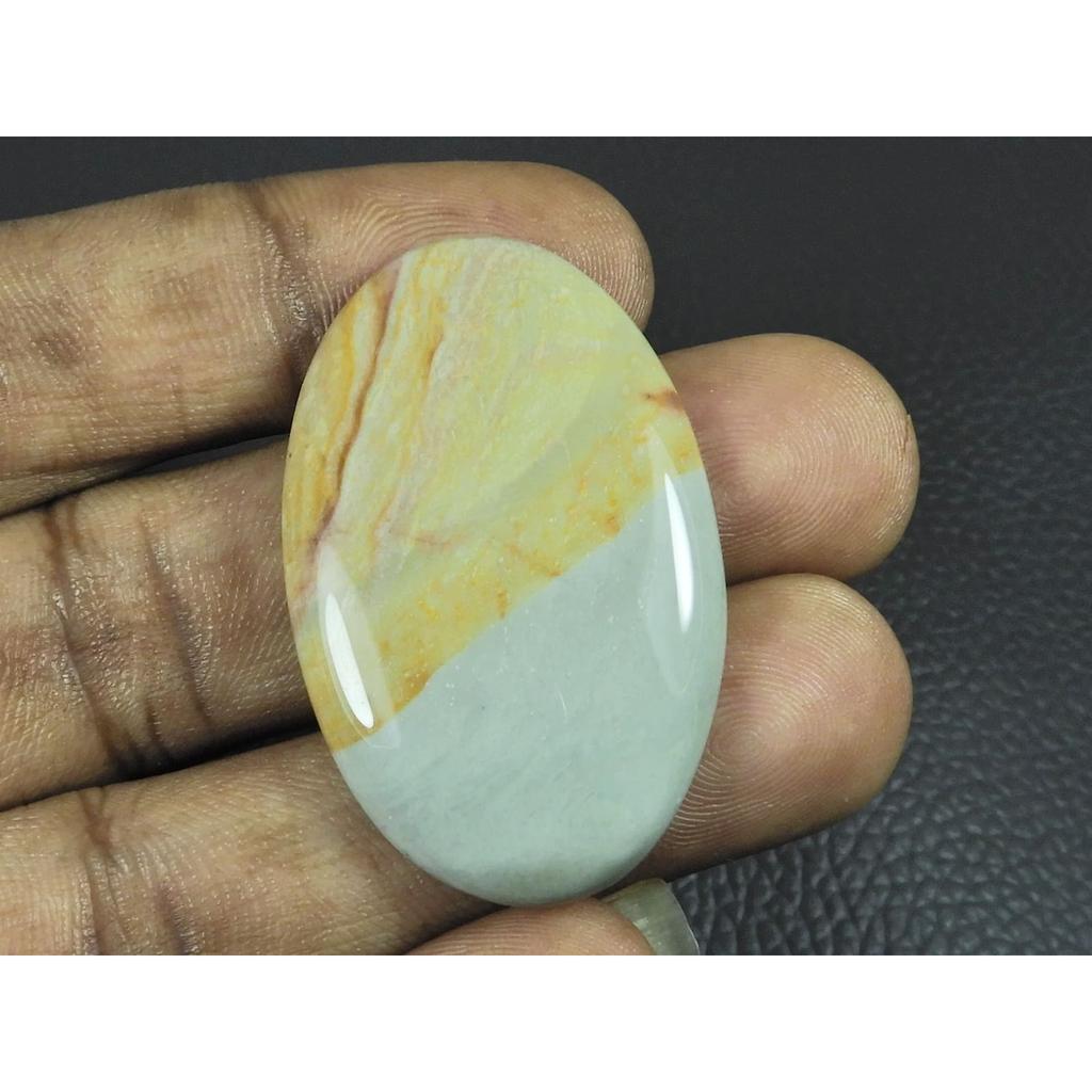 26X42X06MM Natural Polychorme Jasper Oval Cabochon Loose Gemstone 57Cts. G-362