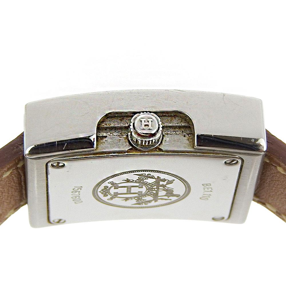 Hermes Belt Watch Watches BE1.110 whiteDial Stainless Steel/leather Quartz Analog Display Women Used