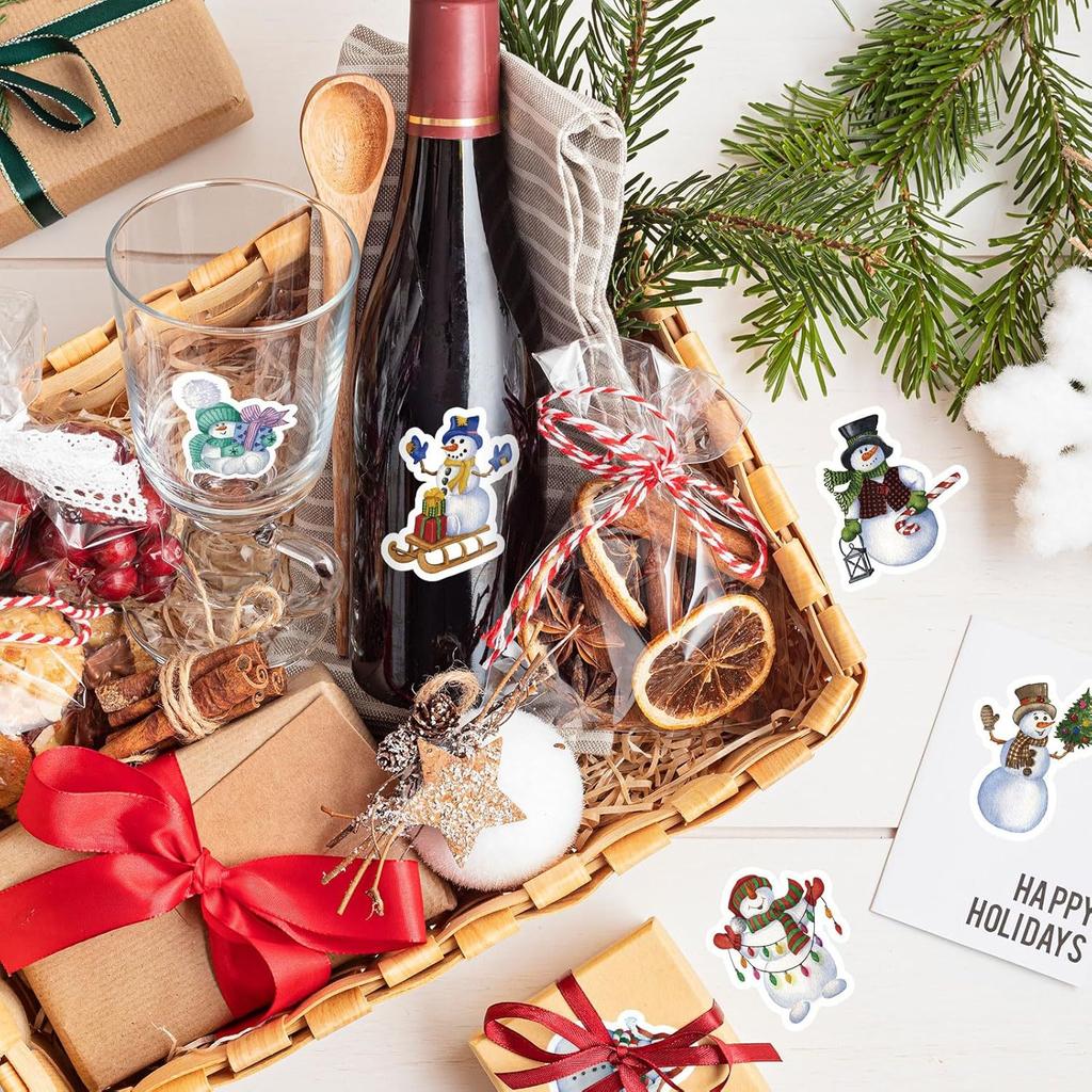 100-500pcs Christmas Snowman Stickers Party Christmas Gift Wrapping Label Scrapbook Cartoon Stationery Stickers