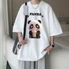 Unisexs Cotton Tshirts White Funny Unisex Oversized T Shirt Panda Print Summer Casual Wear 5XL Tee Shirts Big Size Male Clothes