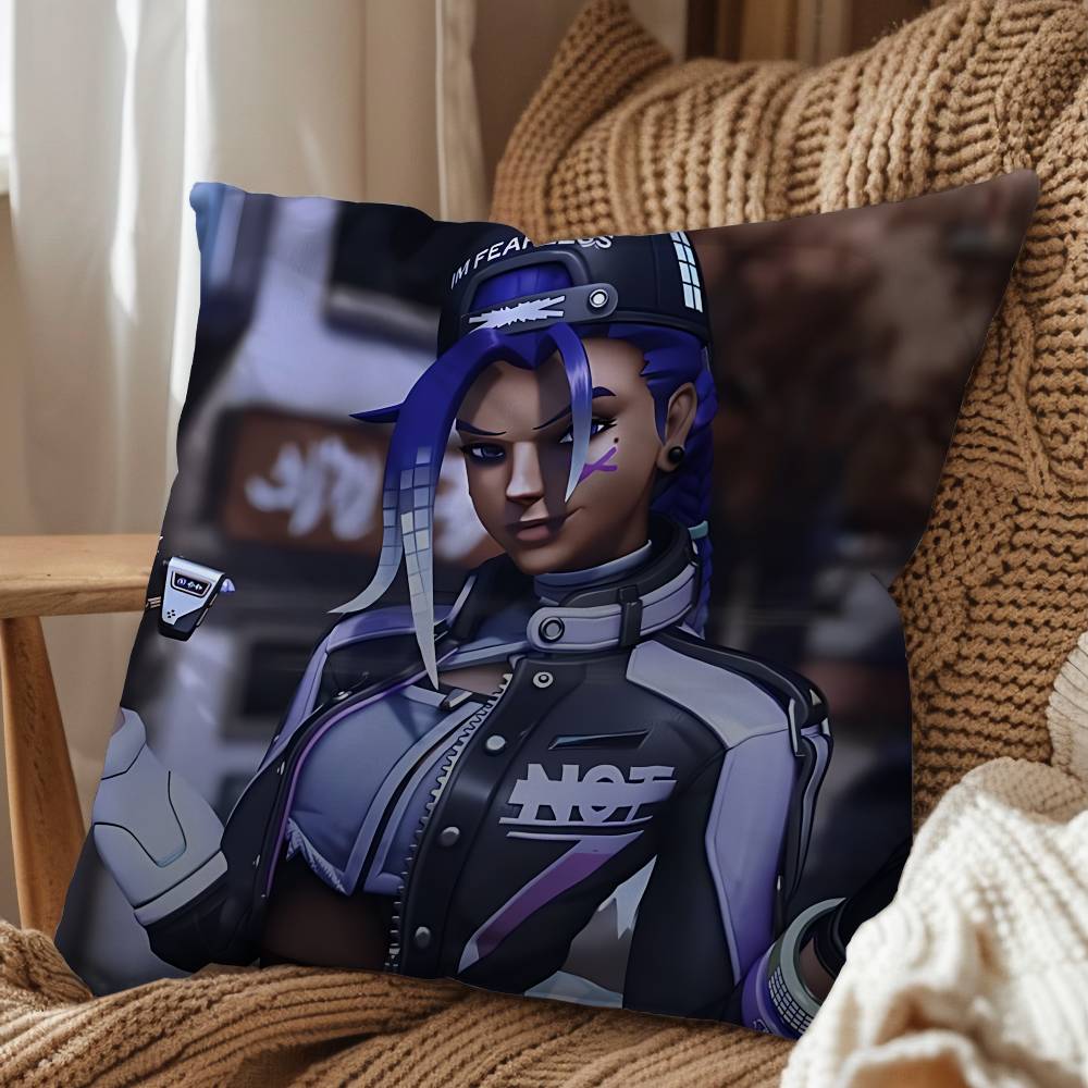game Jetpack Cat Sombra Overwatch Pillow Case Office Cushions Suitable For Sofa Car Bedroom Decorative Cushion Cover