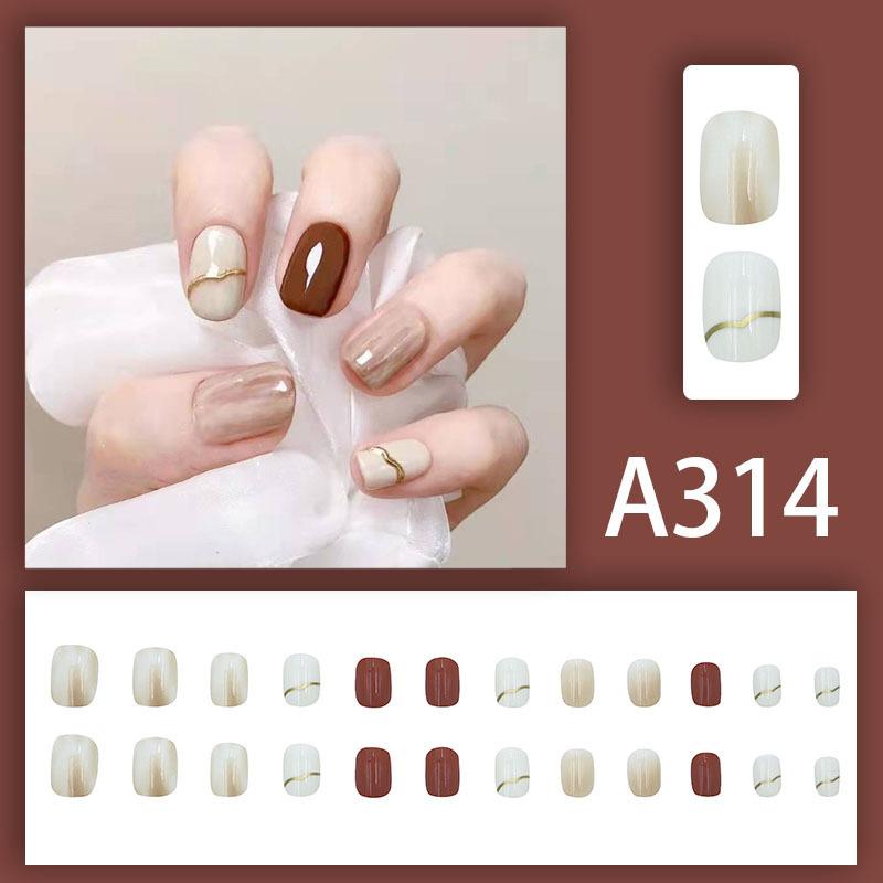 24Pcs French Multiple Styles Fake Nails Press On Nails Gel On Painted Reusable Fast Wearable Nail Tips Detachable Full Finished