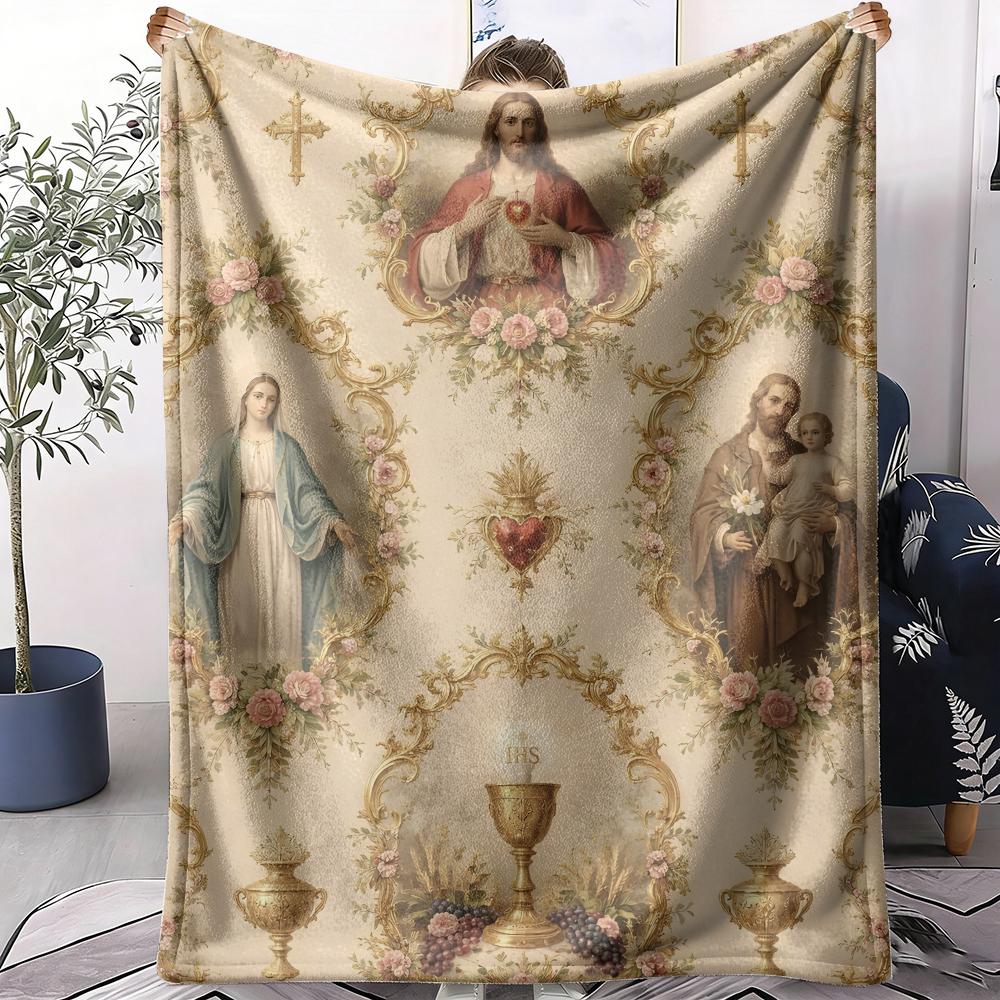 

Cute Our Lady Throw Lightweight Soft Flannel Throw Blanket Summer Cooling AC Nap Blanket for Sofa Couch Bed Travel 75x90cm