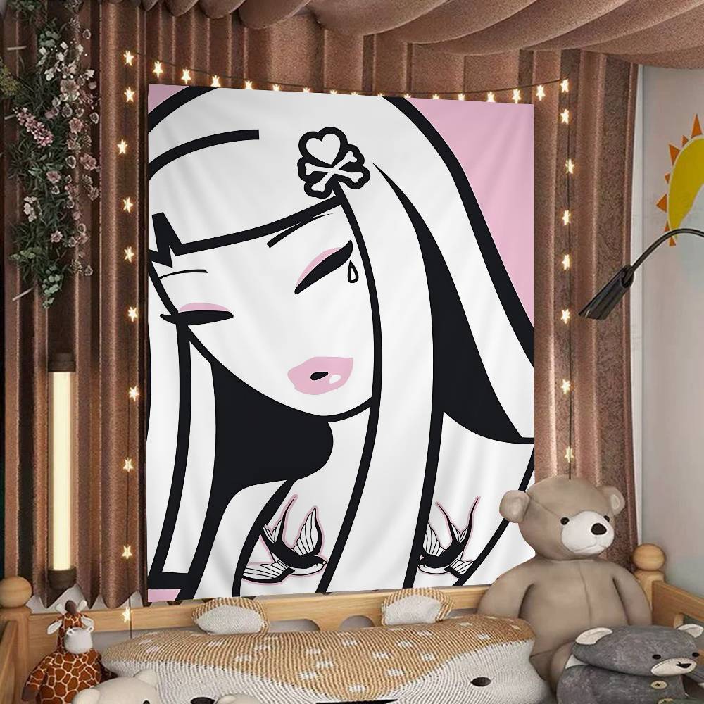 

Cartoon Style Tapestry Personalized Art Wall Decor Creative Bedroom Tapestry Fashionable Room Decorations Trendy Wall Decorating 29x37in