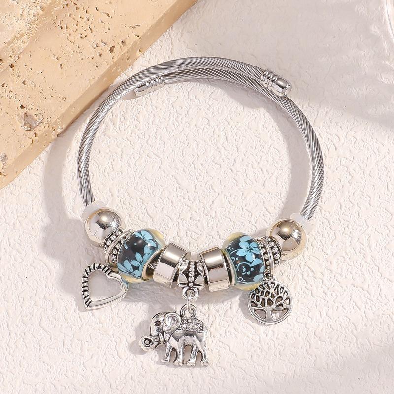 Panjia stil persiko hjärta livets träd hänge legering armband Koreansk version kristall metallarmband kvinnlig