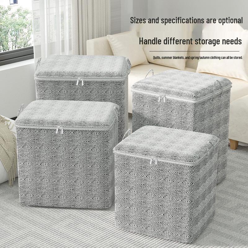 Foldable Cotton Quilt Storage Bag - Large Capacity, Dustproof, Moistureproof for Wardrobe or Moving