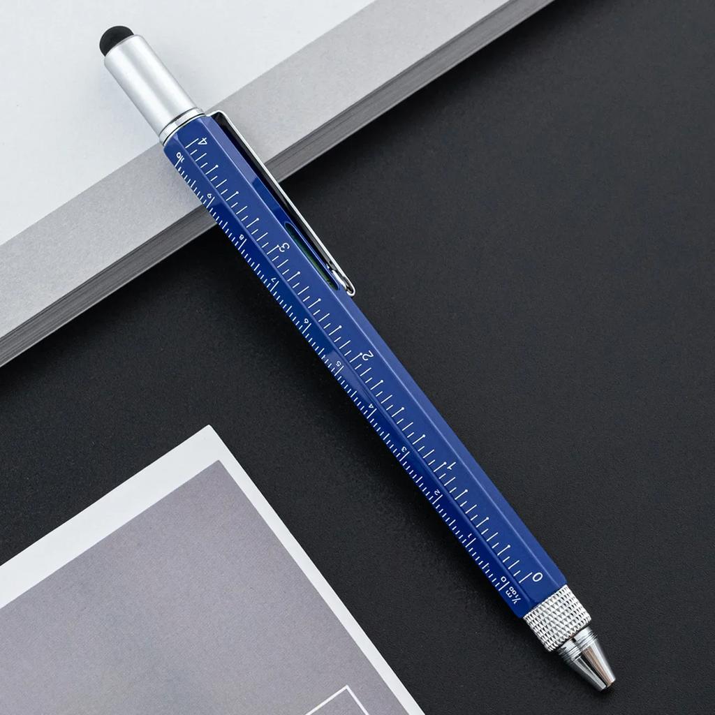 SIX IN ONE Multifunction Functions Screwdriver Luxury Metal Ballpoint Rollerball Pens Stationery Customized Logo Tool Pen Gift