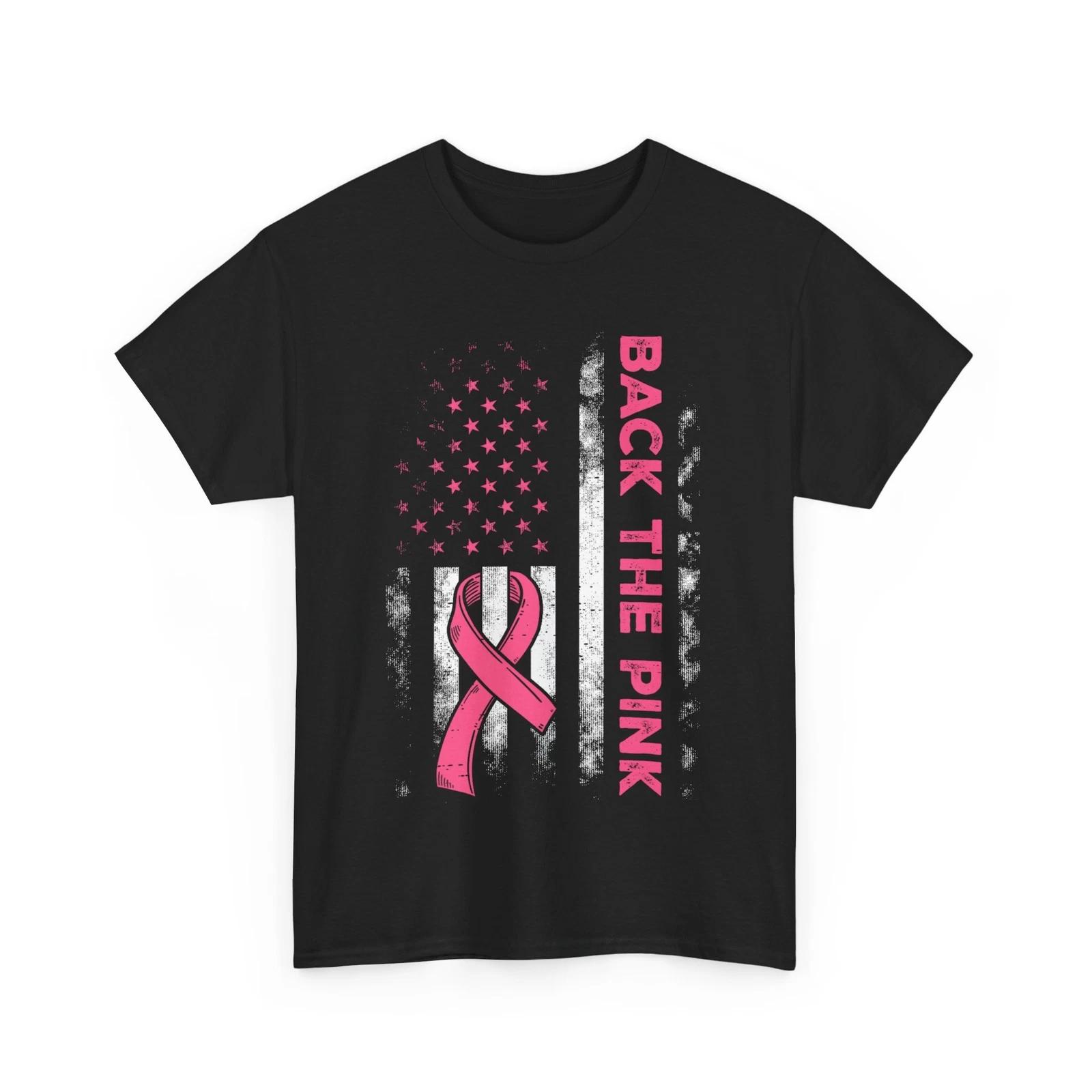 Back The Pink Us Flag Breast Cancer Awareness Women Men Kids T-Shirt 3XL