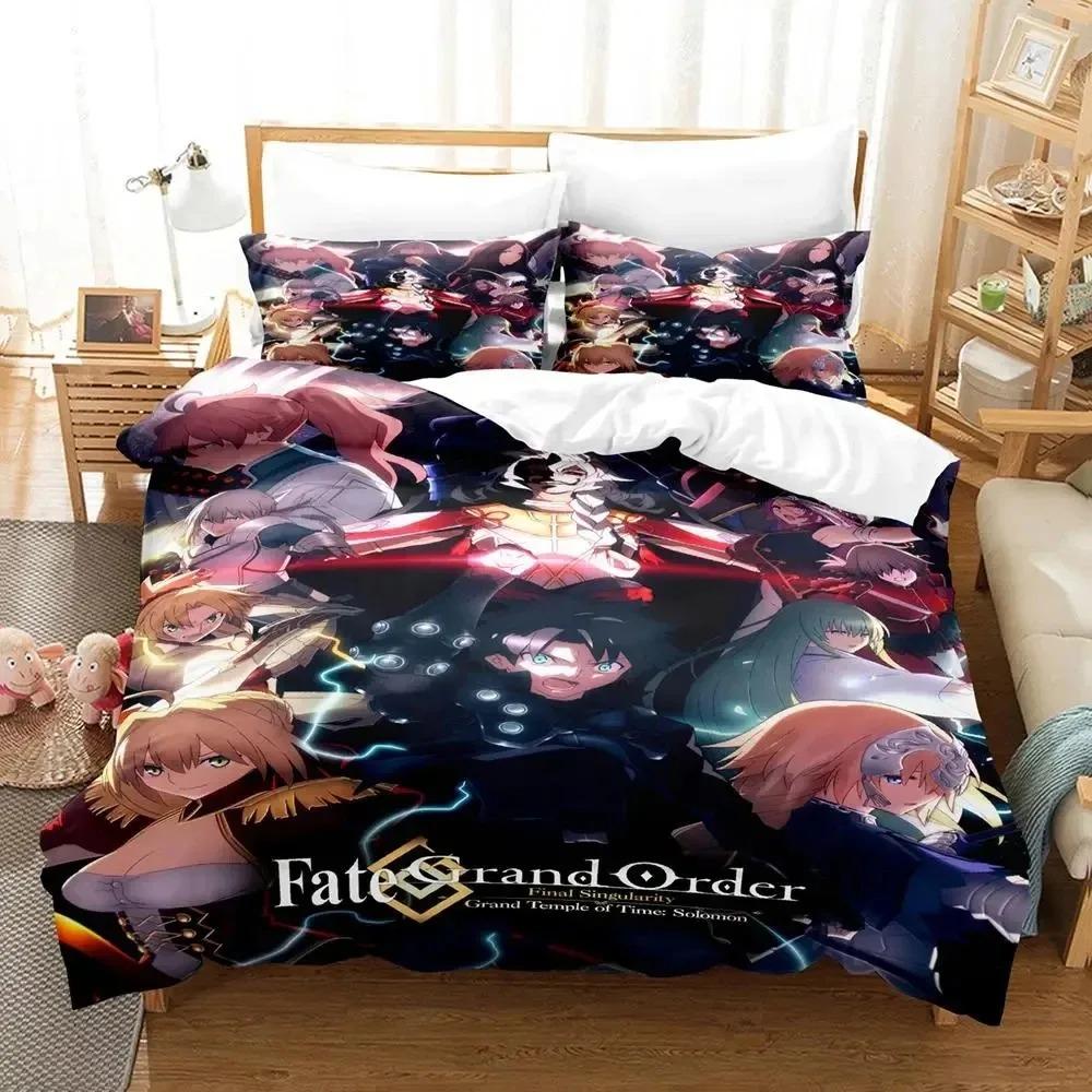 Anime Fate Grand Order Bedding Set Duvet Cover Bed Set Quilt Cover Pillowcase Comforter king Queen Size Boys Adult Bedding Set