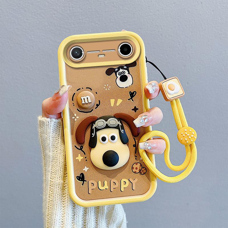 KEYSION Stoßfeste Hülle für TECNO Pova Slim 5G mit Lanyard Weiches Silikon Niedliche 3D-Cartoon-Puppe Handy-Rückseite für Spark Slim 4G