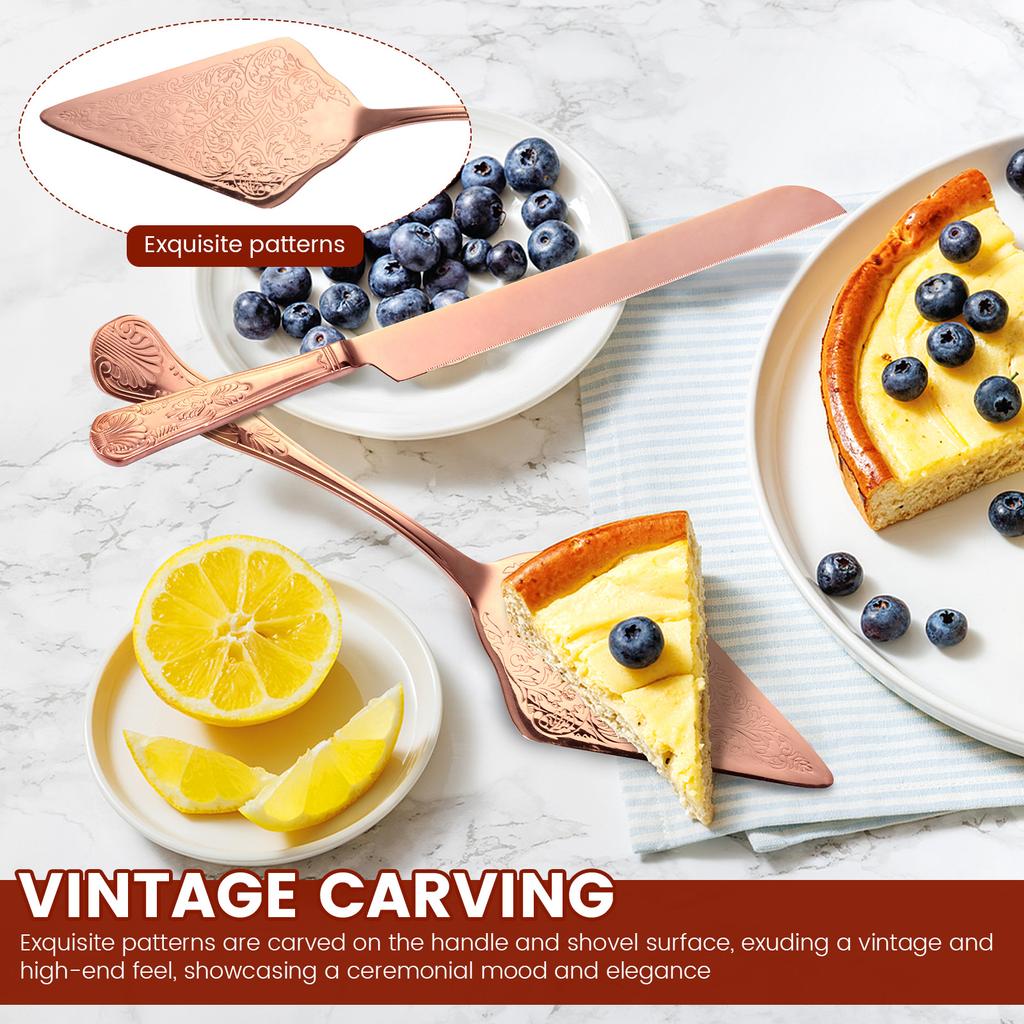 Tårt Skärset för Bröllop Elegant Tårtkniv och Serveringsset Tårtskärare Pajspatel för Födelsedag Årsdag Jul